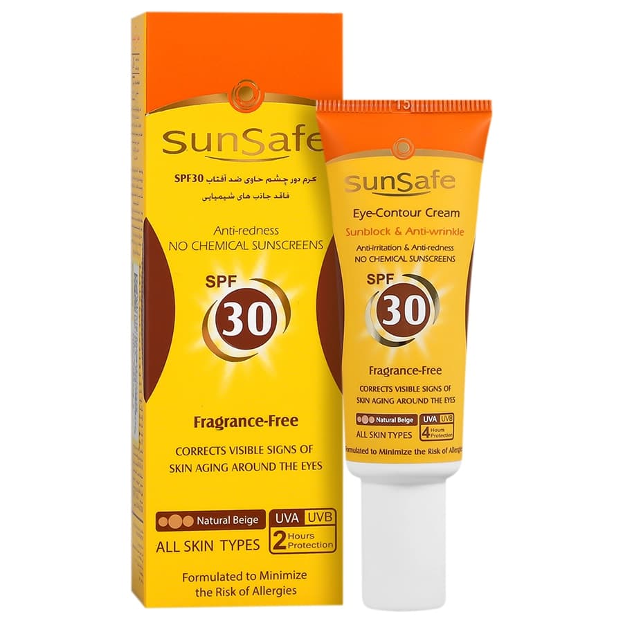 کرم ضد آفتاب دور چشم بژ طبیعی SPF30 سان سیف