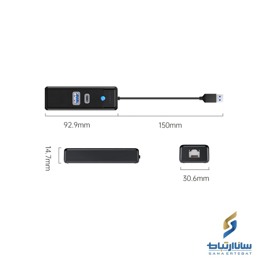 هاب ۳ پورت USB3.0 مدل ORICO-PWCUR-U3-05 — تصویر ۳