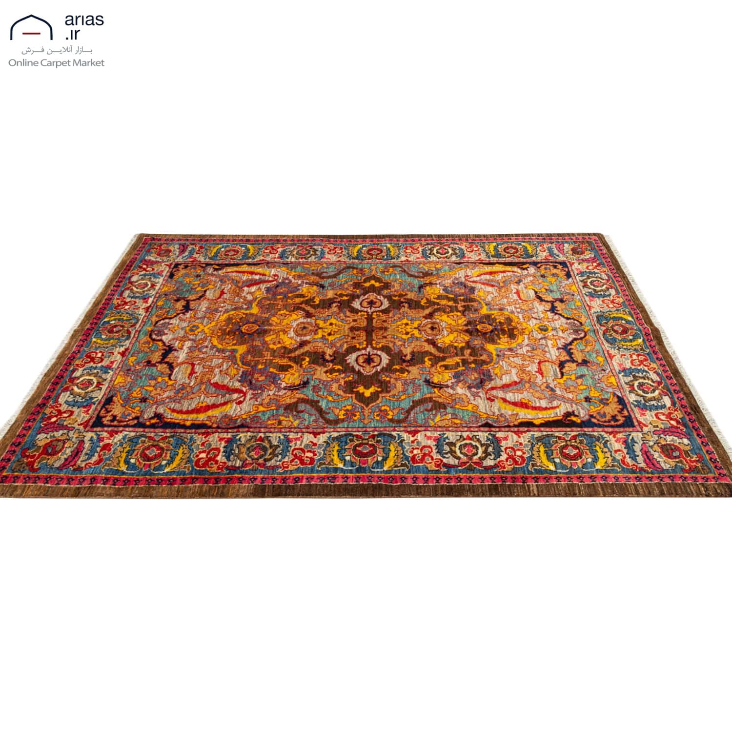 فرش دستباف سه متری مدرن سلطان آباد زمینه الوان بافت اراک کد D02197A — تصویر ۵