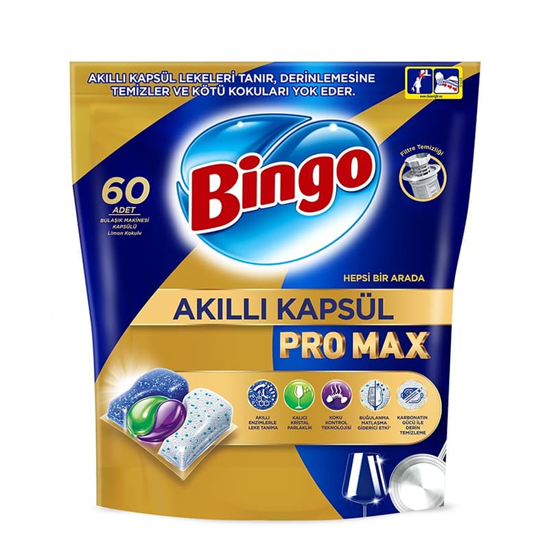 قرص ماشین ظرفشویی بینگو مدل Pro Max بسته 60 عددی