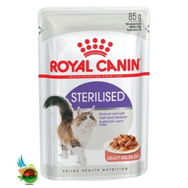 پوچ گربه عقیم شده رویال کنین در سس گوشت Royal Canin Pouch Sterilised in Gravy وزن 85 گرم