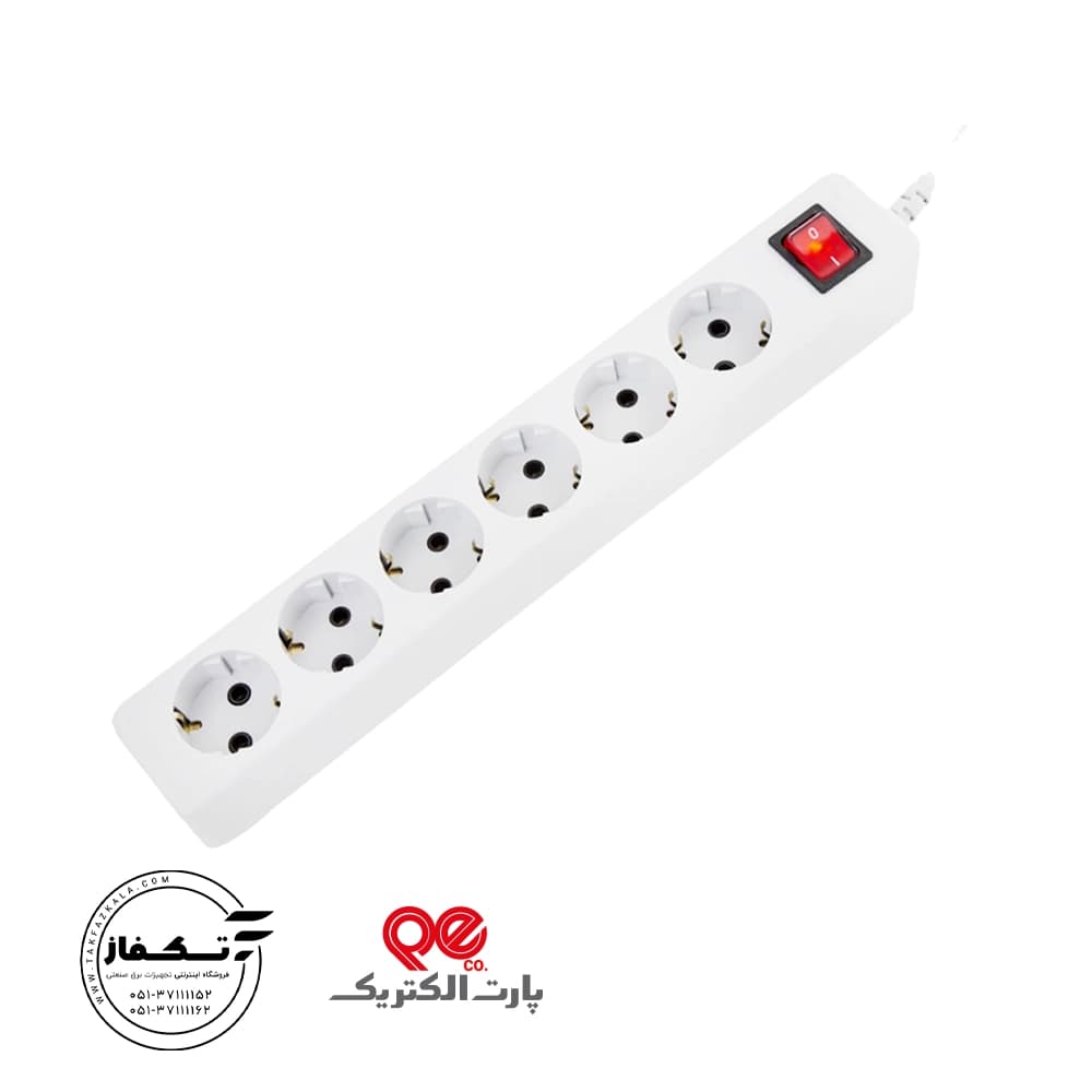 6 خانه ارتدار با کلید باکابل 1/8 متر پارت الکتریک
