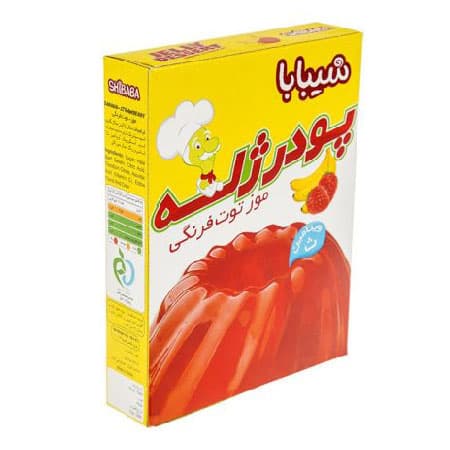 پودر ژله موز توت فرنگی شیبابا مقدار 100 گرم — تصویر ۲