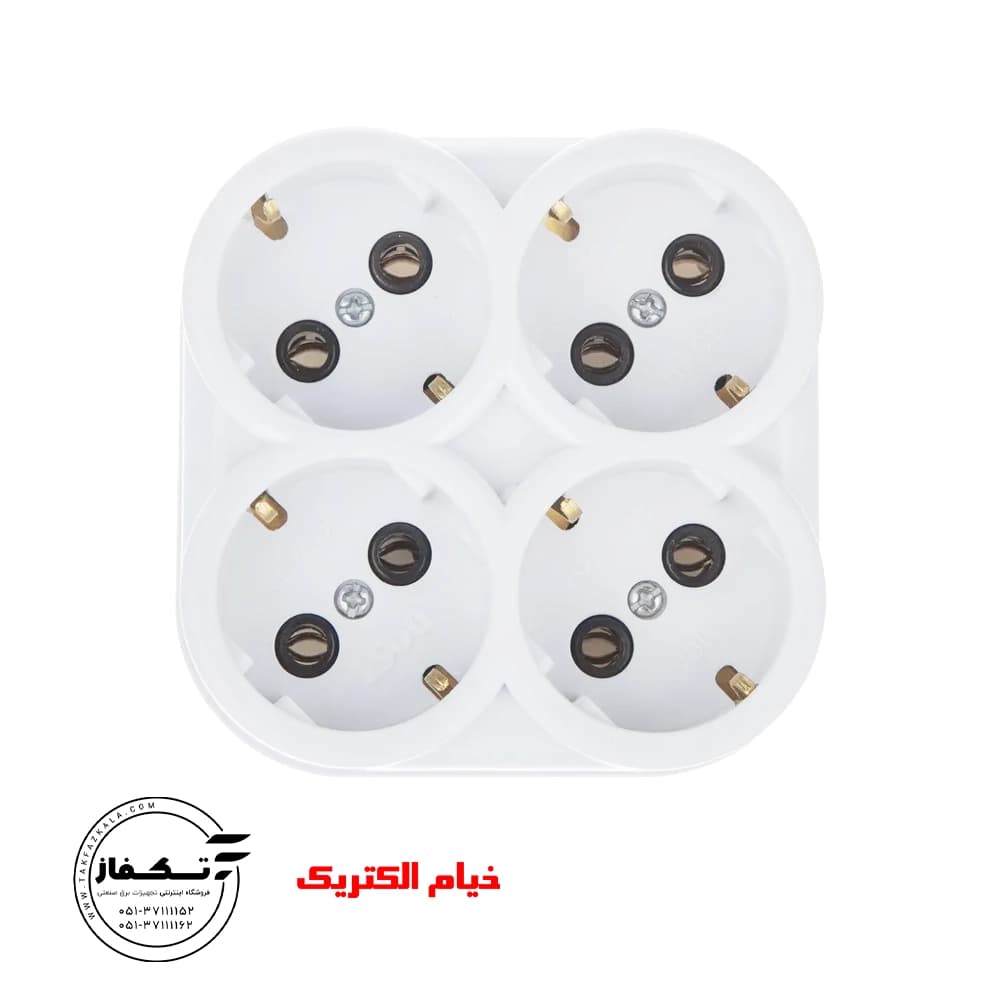 پریز چهارخانه ارتدار دوشاخه دار سهند خیام الکتریک