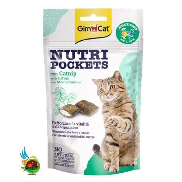 تشویقی گربه جیم کت با طعم کت نیپ Gimcat nutri pockets with Catnip وزن ۶۰ گرم
