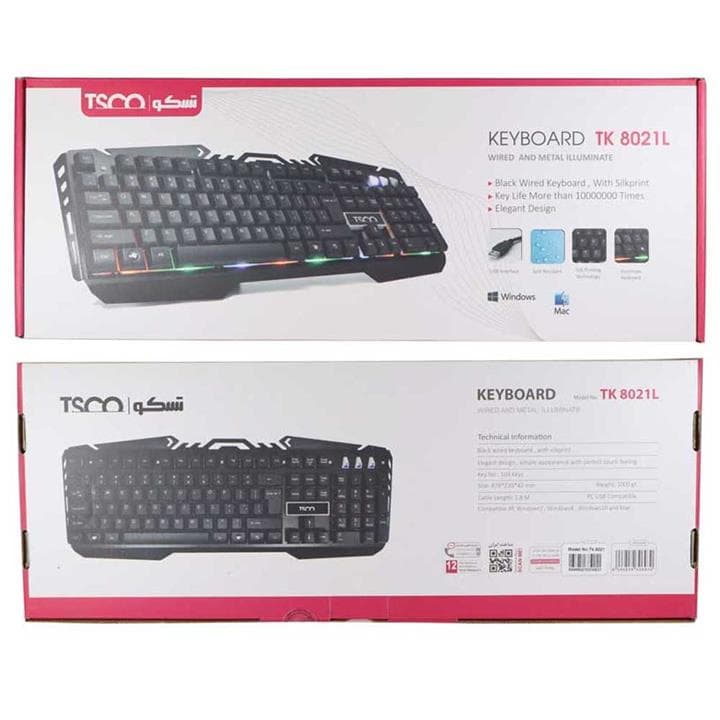 کیبورد مخصوص بازی تسکو مدل TK 8021 — تصویر ۲