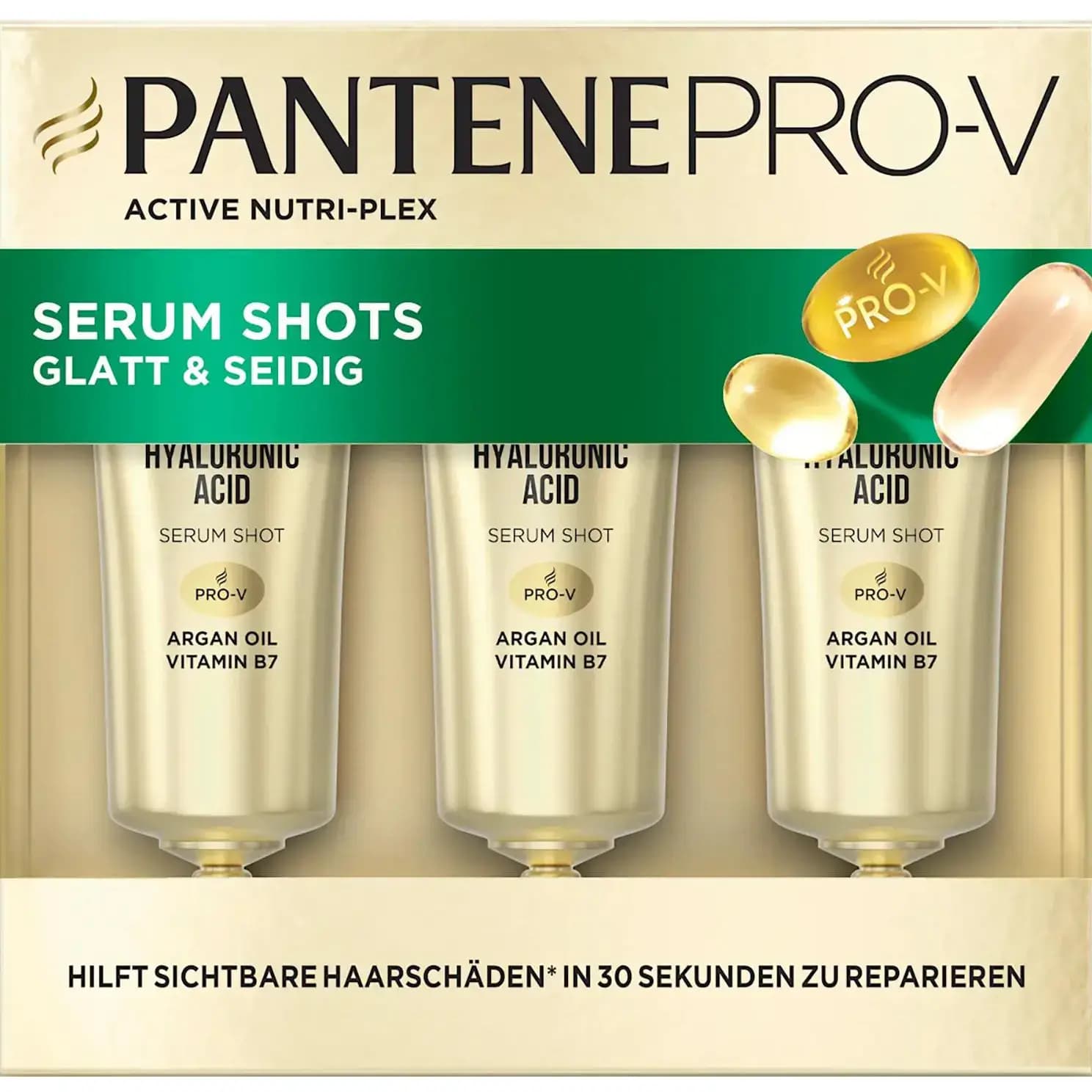 آمپول آبرسان و ضد وز مو پنتن ویال هیالورونیک اسید پک 3 عددی Pantene PRO-V Glatt & Seidig