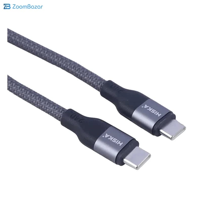 کابل تبدیل USB-C به USB-C هیسکا مدل LX-931CC طول 1 متر توان 60 وات — تصویر ۳