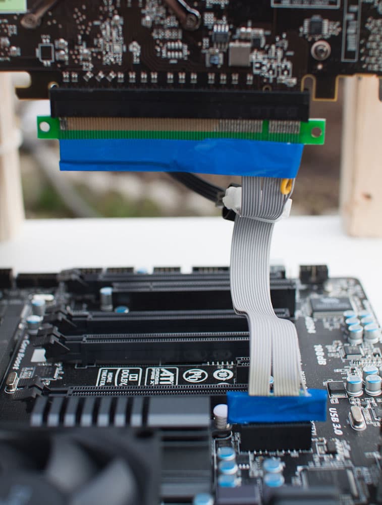 کابل فلت تبدیل PCI-E 1X به PCI-E 16X گرافیک با کابل برق — تصویر ۶
