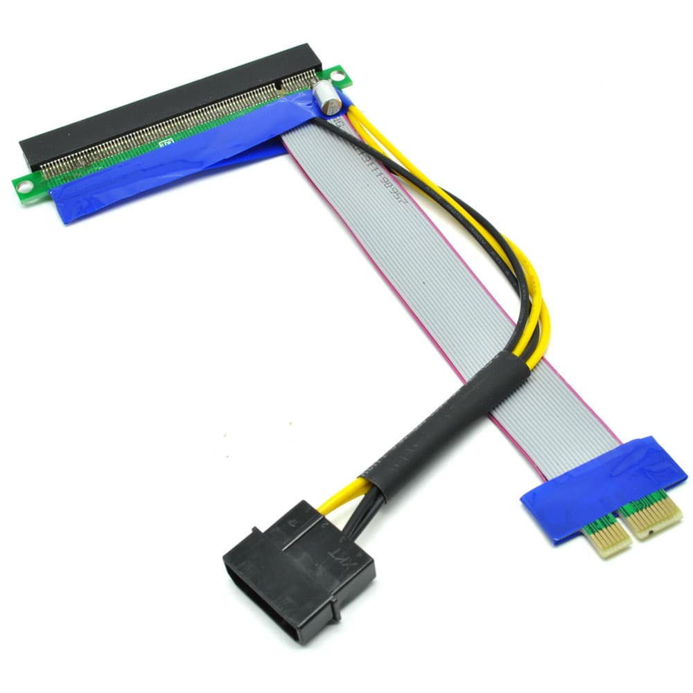 کابل فلت تبدیل PCI-E 1X به PCI-E 16X گرافیک با کابل برق — تصویر ۲