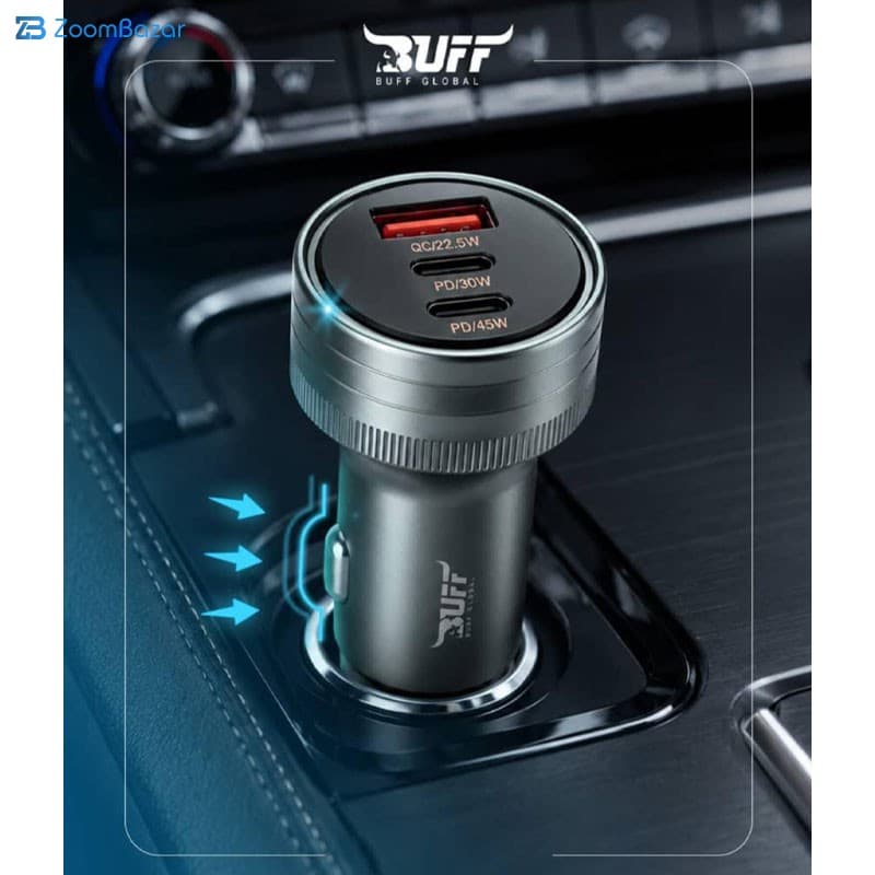 شارژر فندکی 45 وات 3 پورت بوف گلوبال مدل TURBO — تصویر ۶