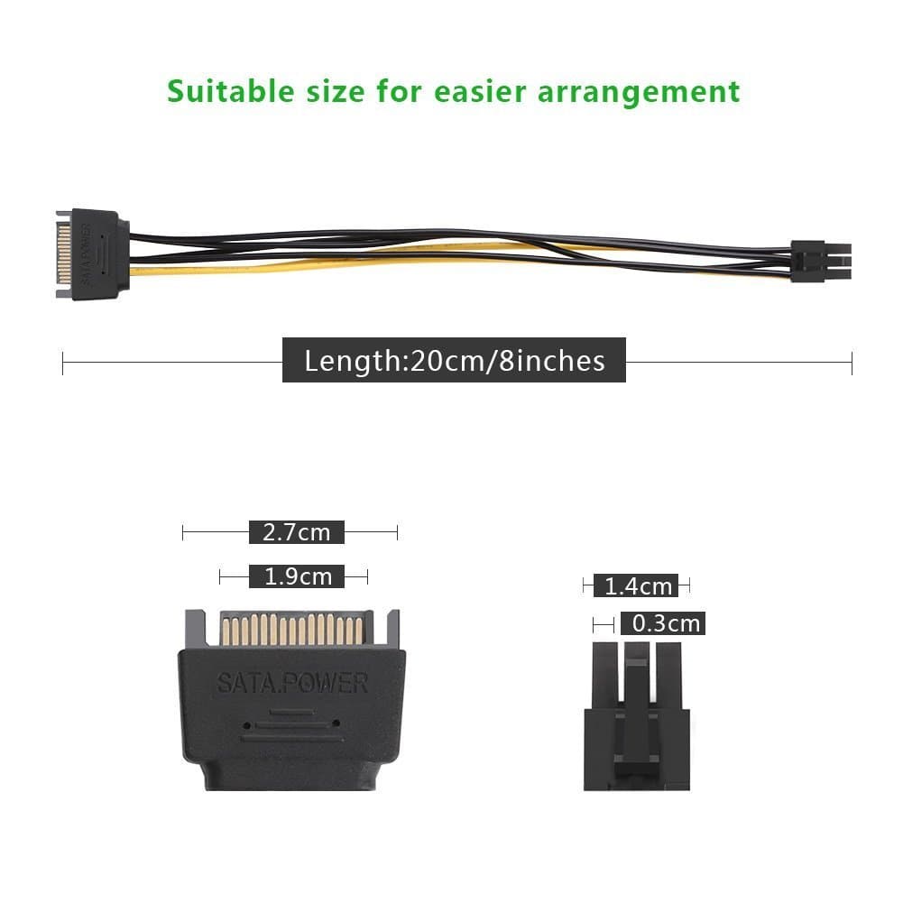 کابل تبدیل برق ساتا به 6 پین گرافیک (SATA TO 6PIN VGA) — تصویر ۶