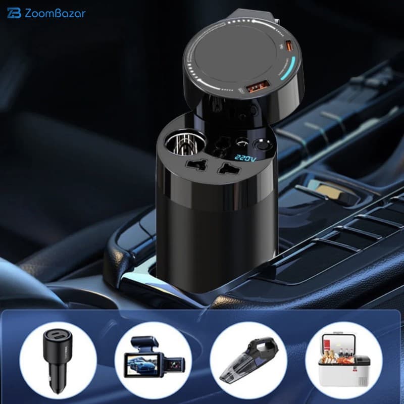 مبدل برق خودرو پاورولوجی مدل CAR POWER INVERTER 200W UNIVERSAL PWCPI200WBK — تصویر ۸