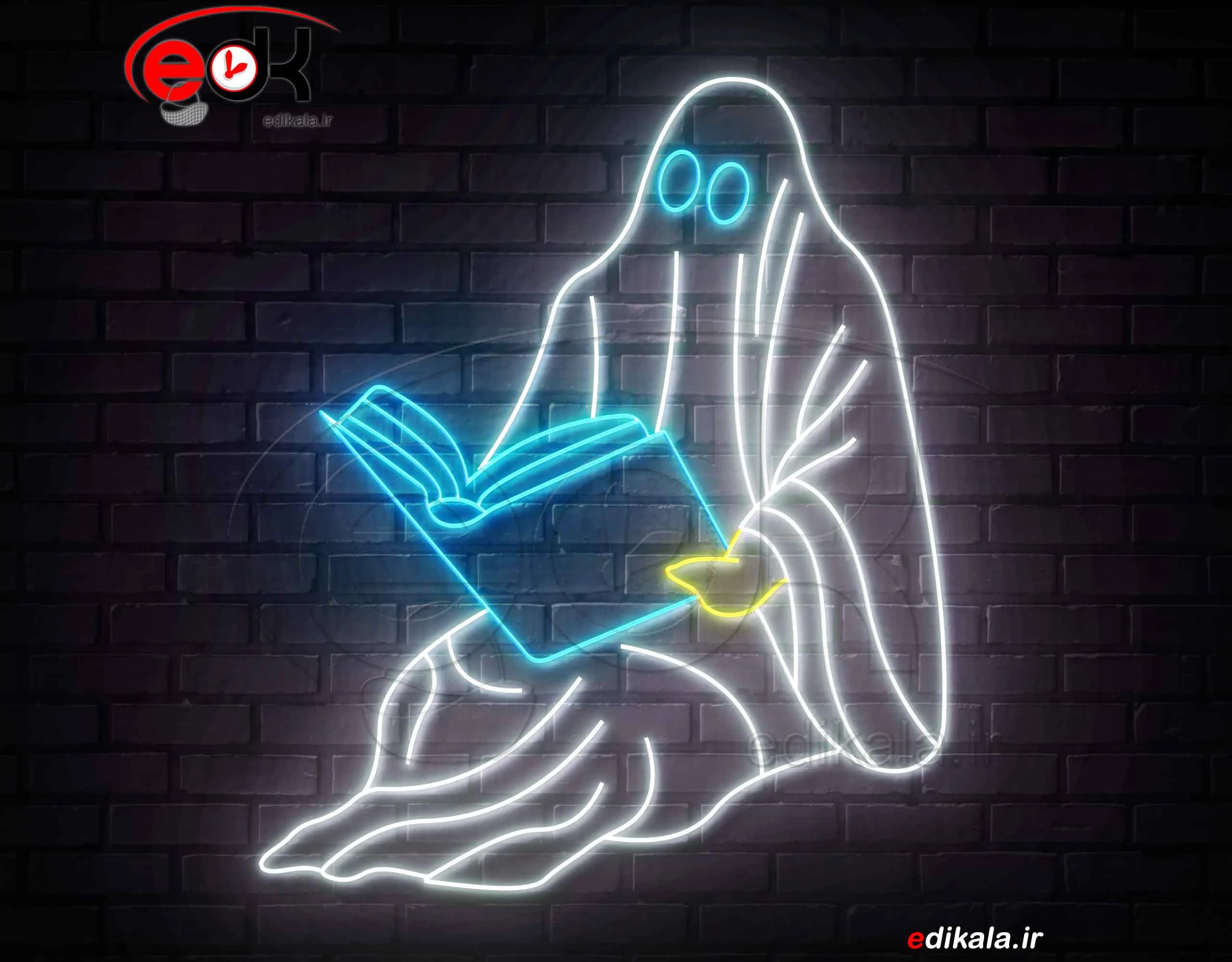 تابلو نئون طرح روح شماره 19 در ابعاد مختلف + آداپتور