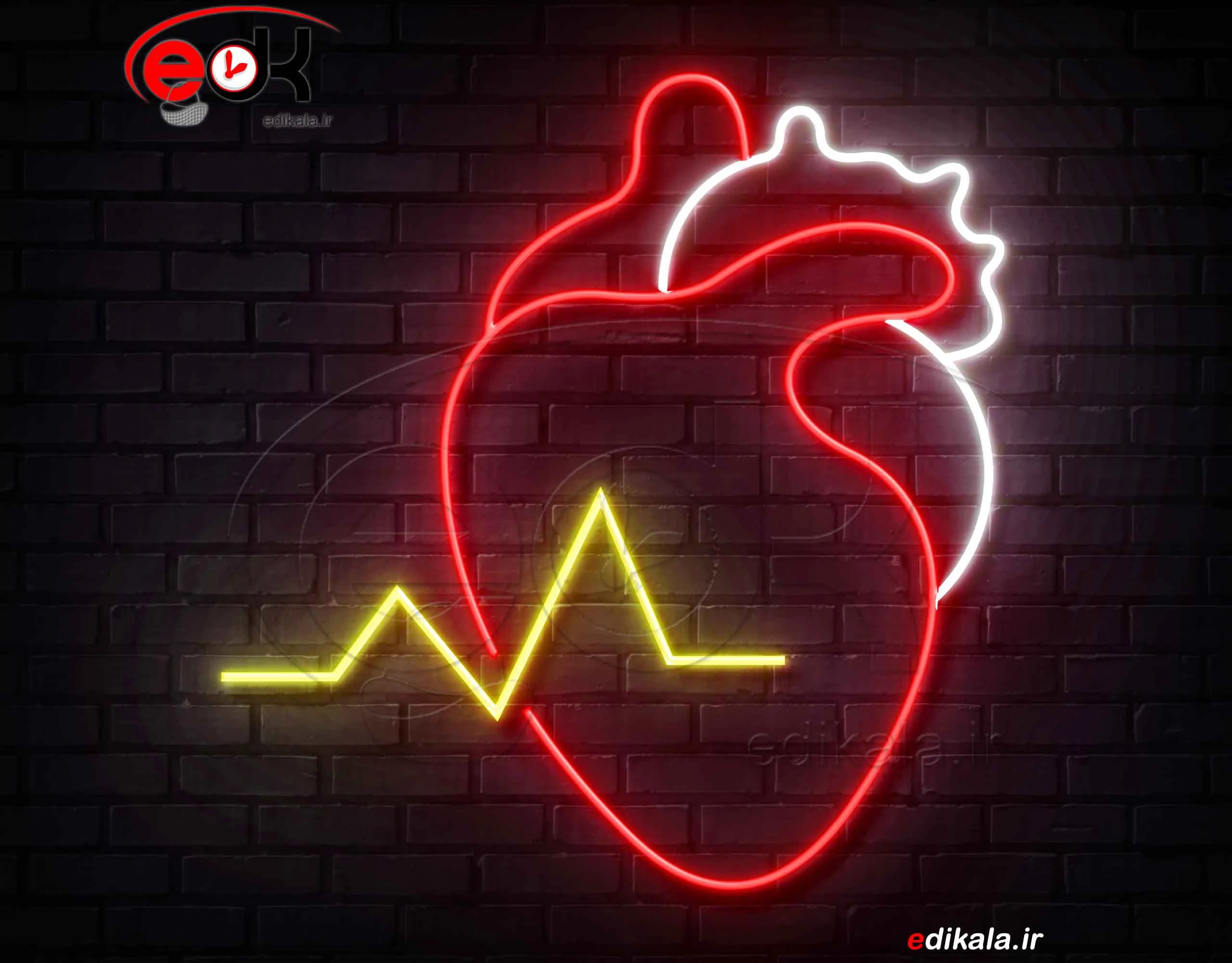 تابلو نئون طرح قلب شماره 38 در ابعاد مختلف + آداپتور