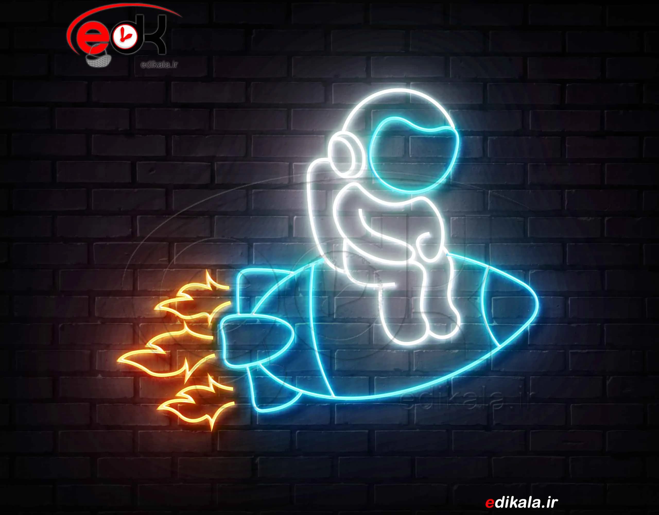 تابلو نئون طرح فانتزی شماره 255 در ابعاد مختلف + آداپتور + فایل کورل