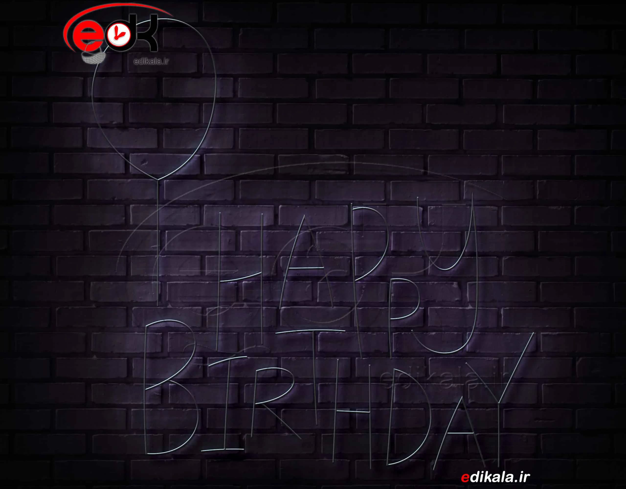تابلو نئون طرح happy birthday شماره 14 در ابعاد مختلف+ترانس — تصویر ۲