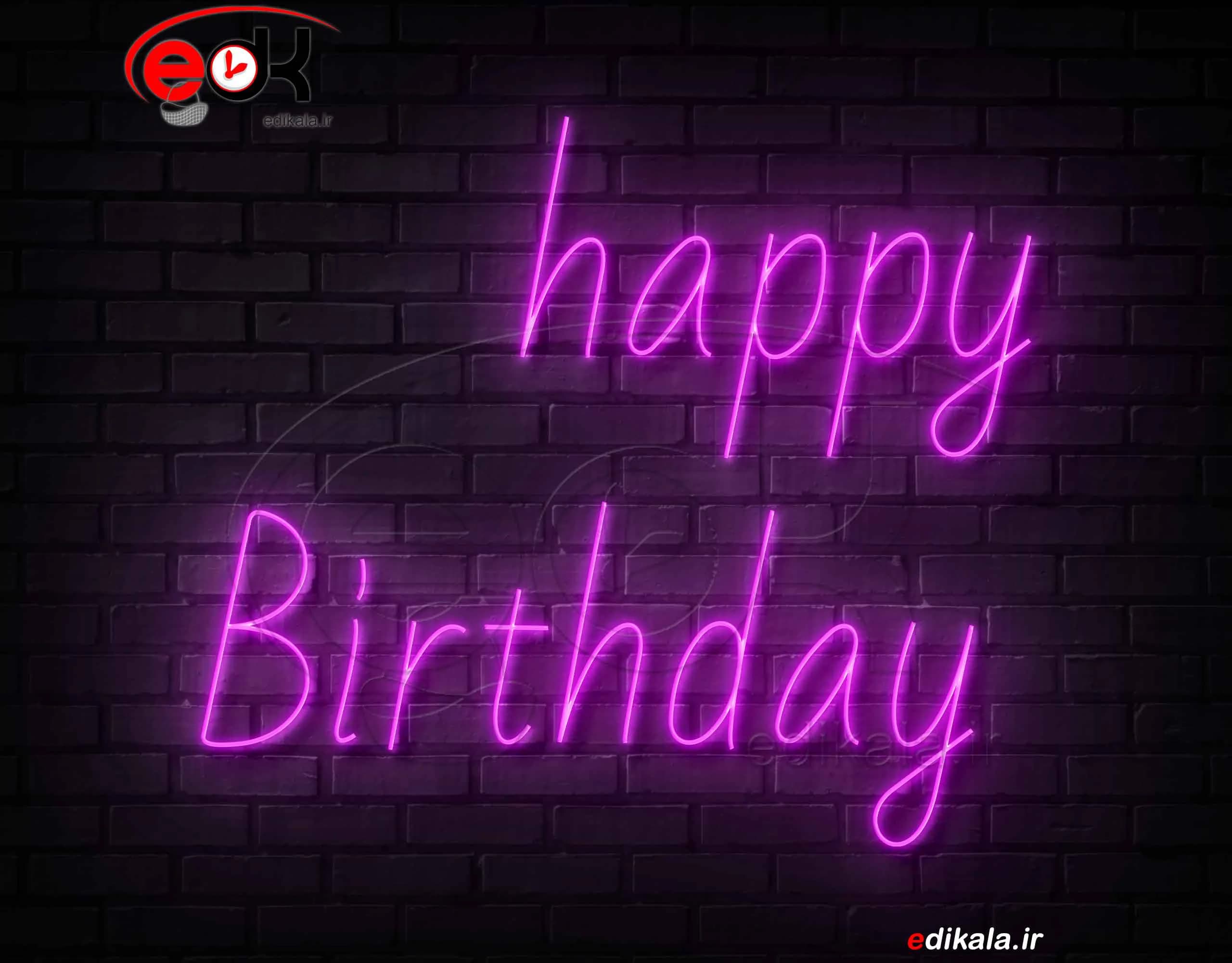 تابلو نئون طرح happy birthday شماره 13 در ابعاد مختلف+ترانس