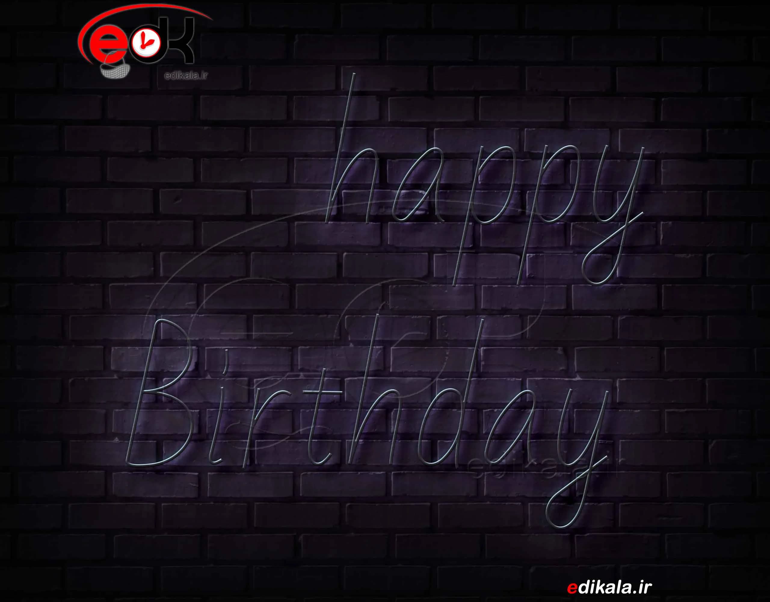 تابلو نئون طرح happy birthday شماره 13 در ابعاد مختلف+ترانس — تصویر ۲
