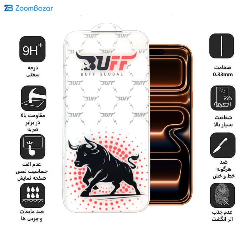 گلس بوف مدل Fighter Clear Edge مناسب برای گوشی موبایل اپل iPhone 17 Pro Max — تصویر ۳