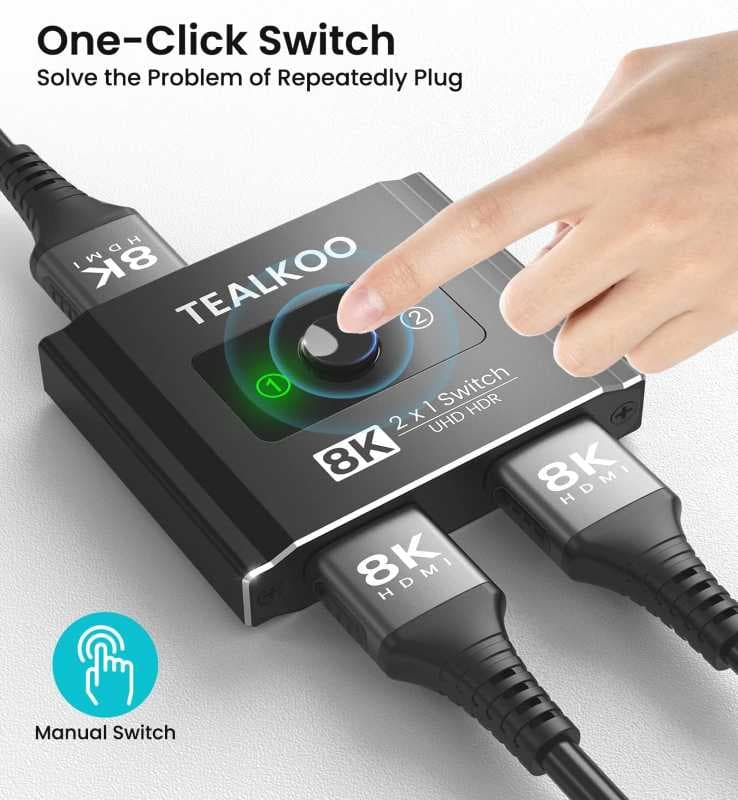 سوئیچ اسپلیتر 1 به 2 پورت HDMI 8K برند TEALKOO مدل HW-013 — تصویر ۱۲