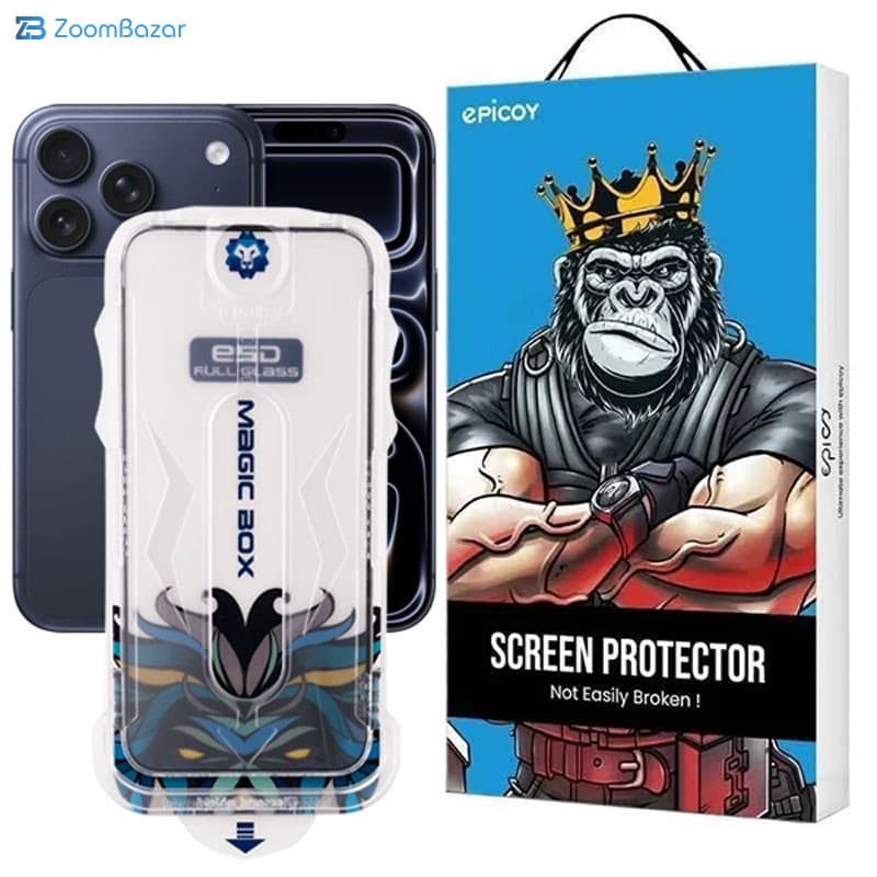 گلس اپیکوی مدل Lion ESD Easy Install مناسب برای گوشی موبایل اپل iPhone 17 Pro Max به همراه کیت نصب — تصویر ۲