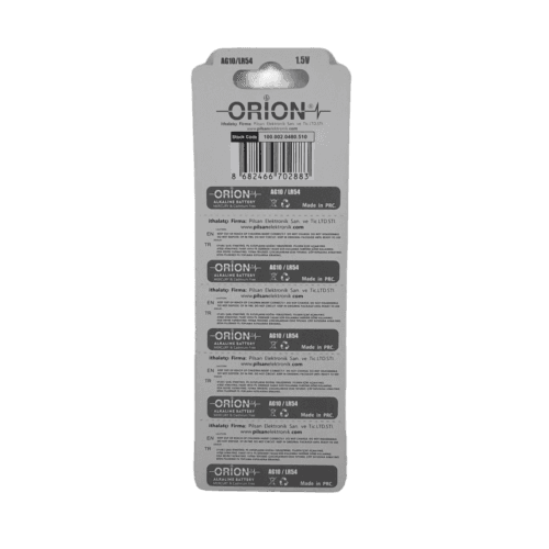 باتری ساعتی آلکالاین AG10 LR54 اوریون ORION | ورقه 10 تایی — تصویر ۲