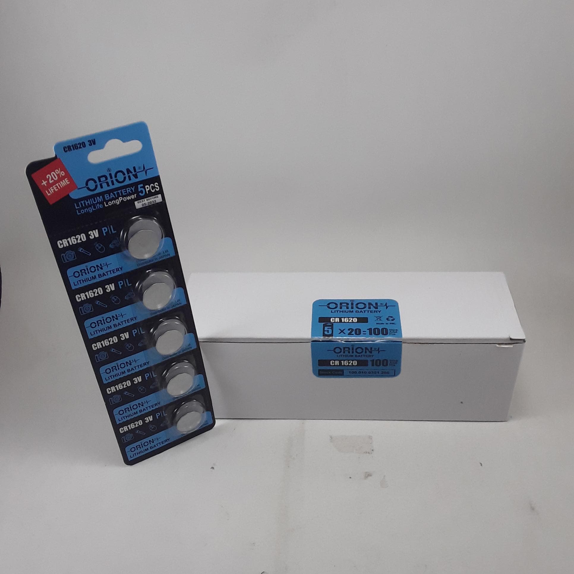 باتری لیتیومی سکه ای CR1620 اوریون ORION | بسته 20 ورقی | 100 تایی