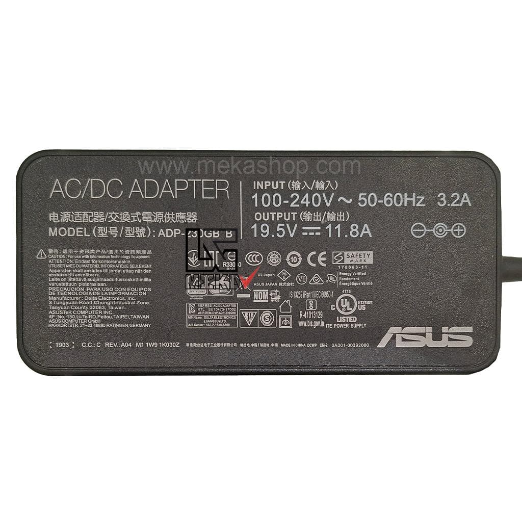 شارژر آداپتور اورجینال لپ تاپ ایسوس Asus 19.5V 11.8A Pin 6.0*3.7 — تصویر ۲