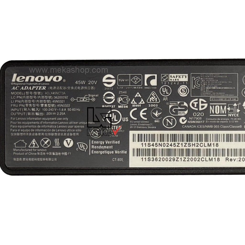 شارژر آداپتور لپ تاپ لنوو Lenovo 20V 2.25A USB — تصویر ۲