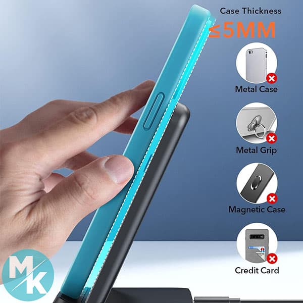 شارژر وایرلس شارژ سریع سه گانه برند LK مدل Q10A — تصویر ۵