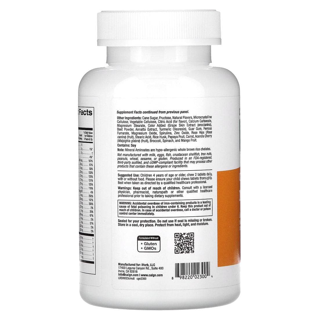 مولتی‌ ویتامین پاستیلی گیاهی برای کودکان و بزرگسالان برند California Gold Nutrition بسته 180 عددی — تصویر ۶