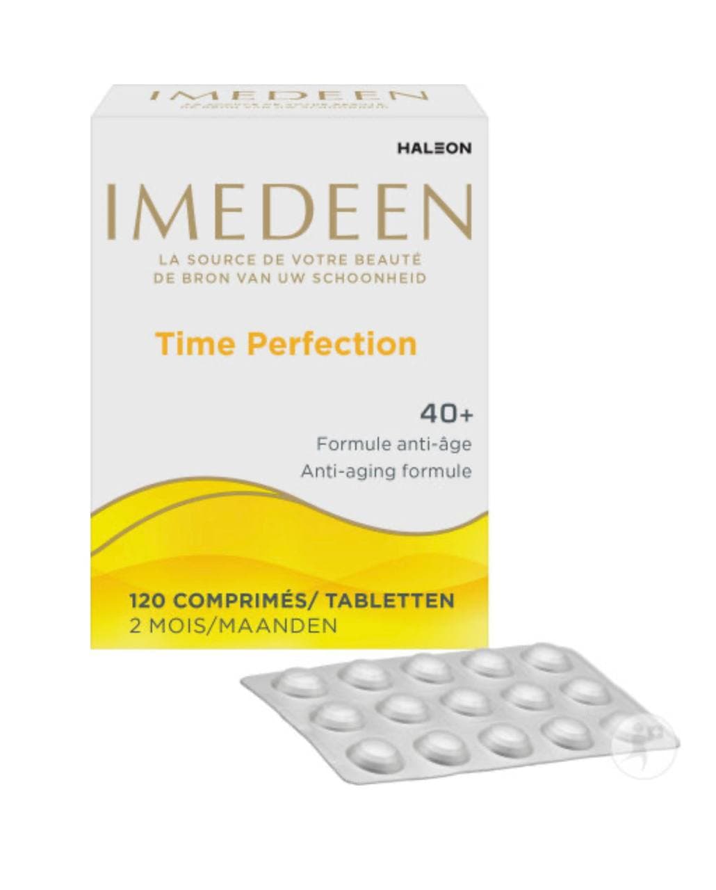 مکمل جوانساز و ضد پیری پوست ایمدین مدل Time Perfection دانمارک – 120 عددی | اصل — تصویر ۲