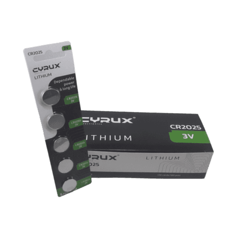 باتری CR2025 لیتیومی 3 ولت سایروکس CYRUX | بسته 100 عددی