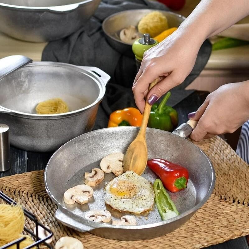 سرویس قابلمه و تابه روسی نچسب | مدل استوا آلومینیوم برای سفرهای طبیعت — تصویر ۷