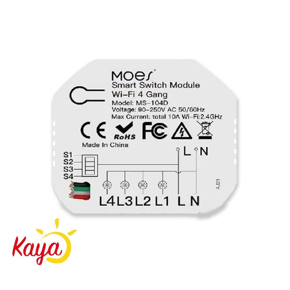 رله هوشمند چهار پل MOES WiFi مدل MS-104D