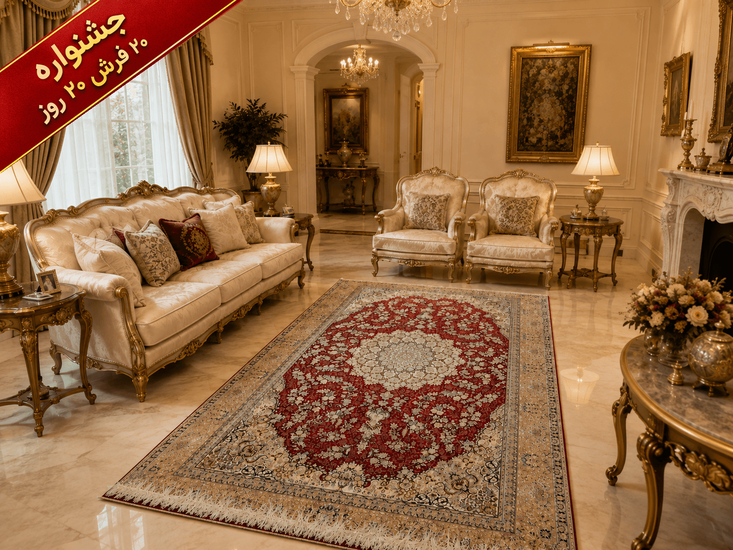 فرش ابریشم گونه ماشینی اعلا کد 650002
