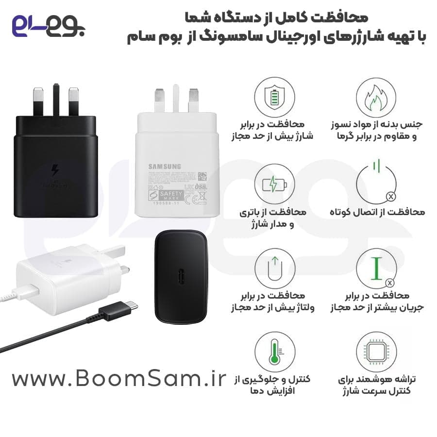 شارژر Tab S9 FE سامسونگ 45 وات سوپر فست شارژ 2.0 ساخت ویتنام — تصویر ۸