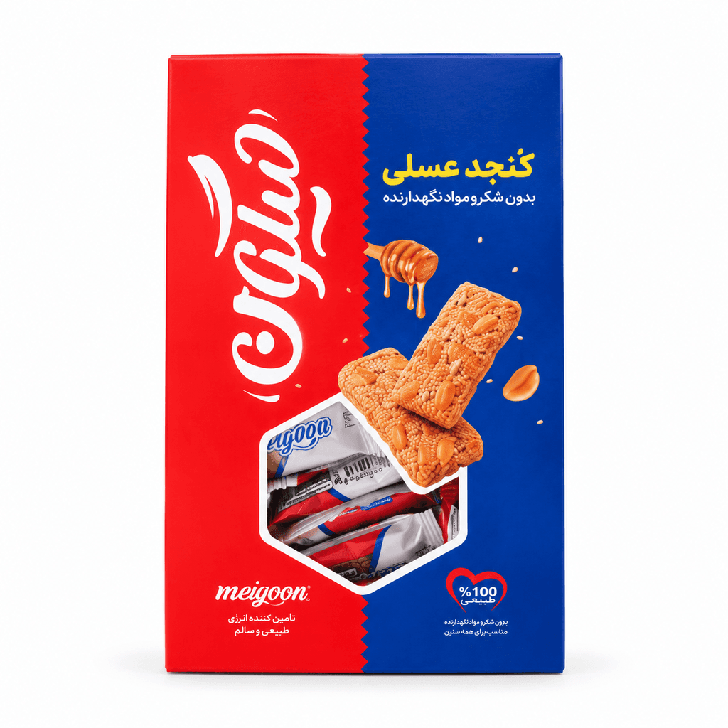 فرآورده کنجد عسلی با مغز میگون 250 گرم