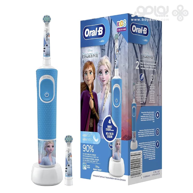 مسواک برقی اورال بی بچگانه مدل DISNEY FROZEN با دو یدک — تصویر ۶