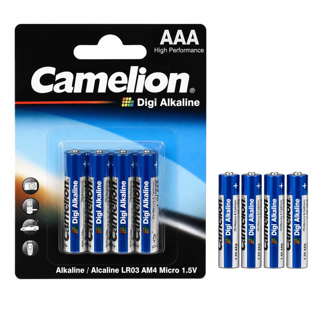 باتری نیم قلم Digi Alkaline کملیون بسته 4 عددی