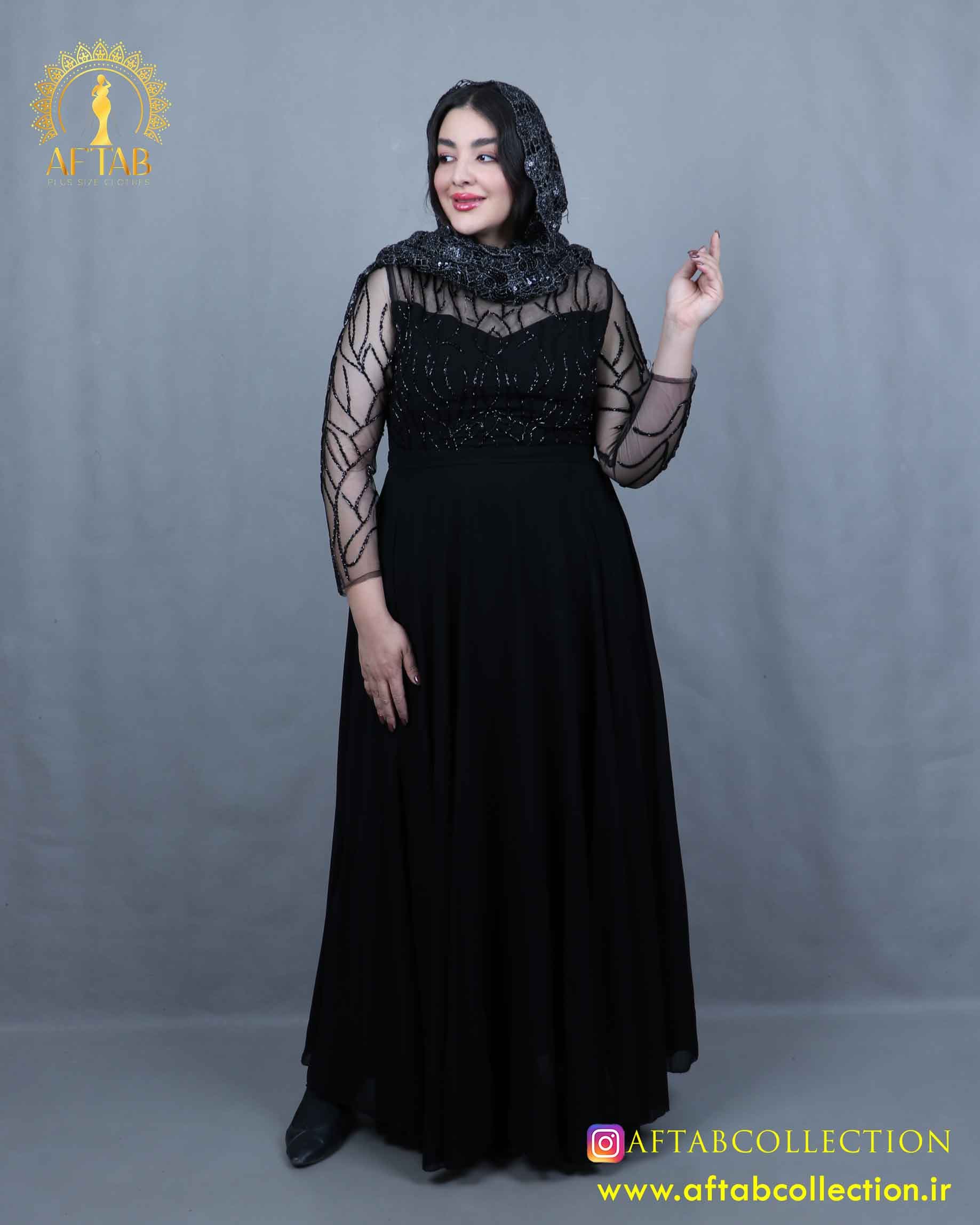 پیراهن مجلسی حریر درختی سایزبزرگ 6178