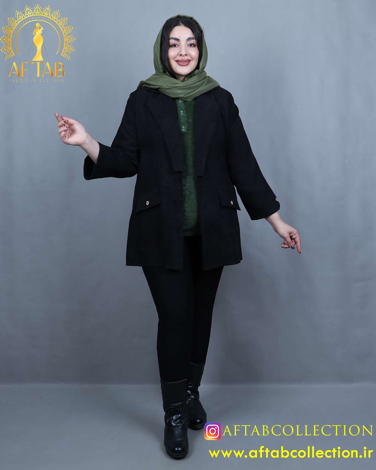 مانتو کتی مخمل کبریتی سایزبزرگ 6171 — تصویر ۵