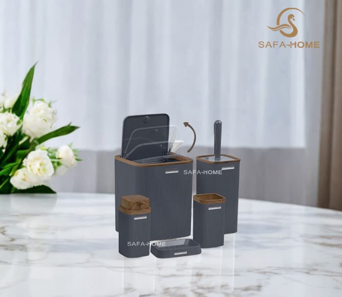 ست سرویس بهداشتی 5 پارچه ترک طوسی — تصویر ۳