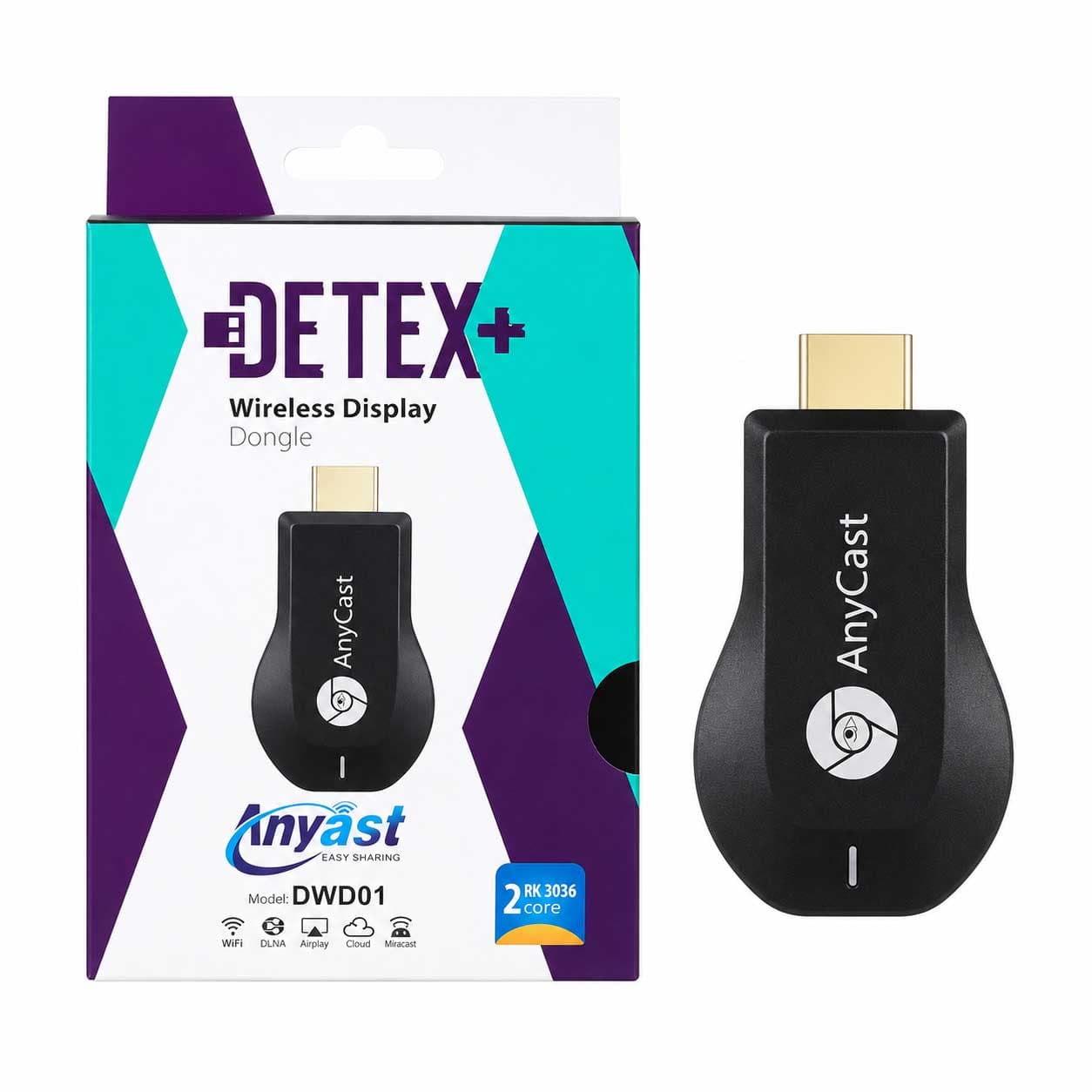 دانگل HDMI انتقال تصویر موبایل به تلویزیون وایرلس DETEX DWD-2