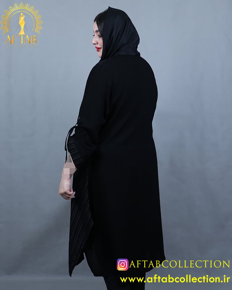 مانتو شانتون آستین بندی دیپلمات سایزبزرگ 6036 — تصویر ۳