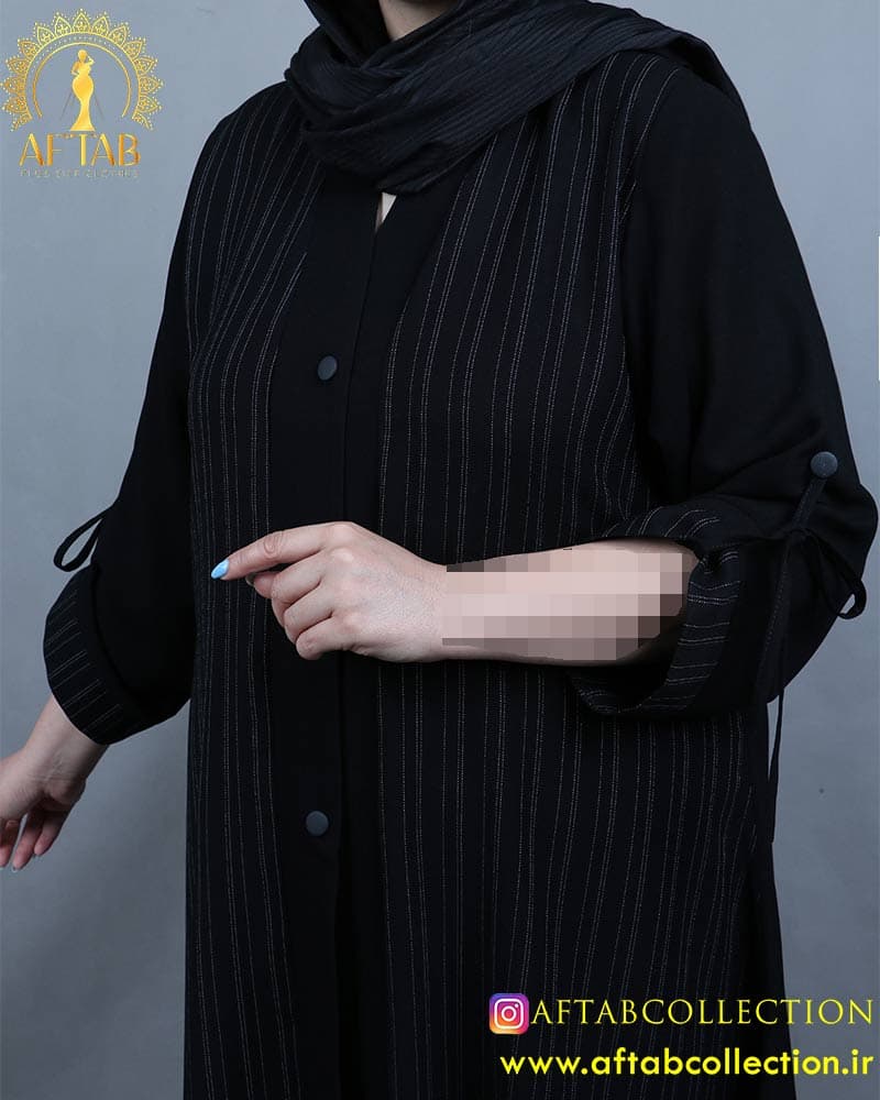 مانتو شانتون آستین بندی دیپلمات سایزبزرگ 6036 — تصویر ۴