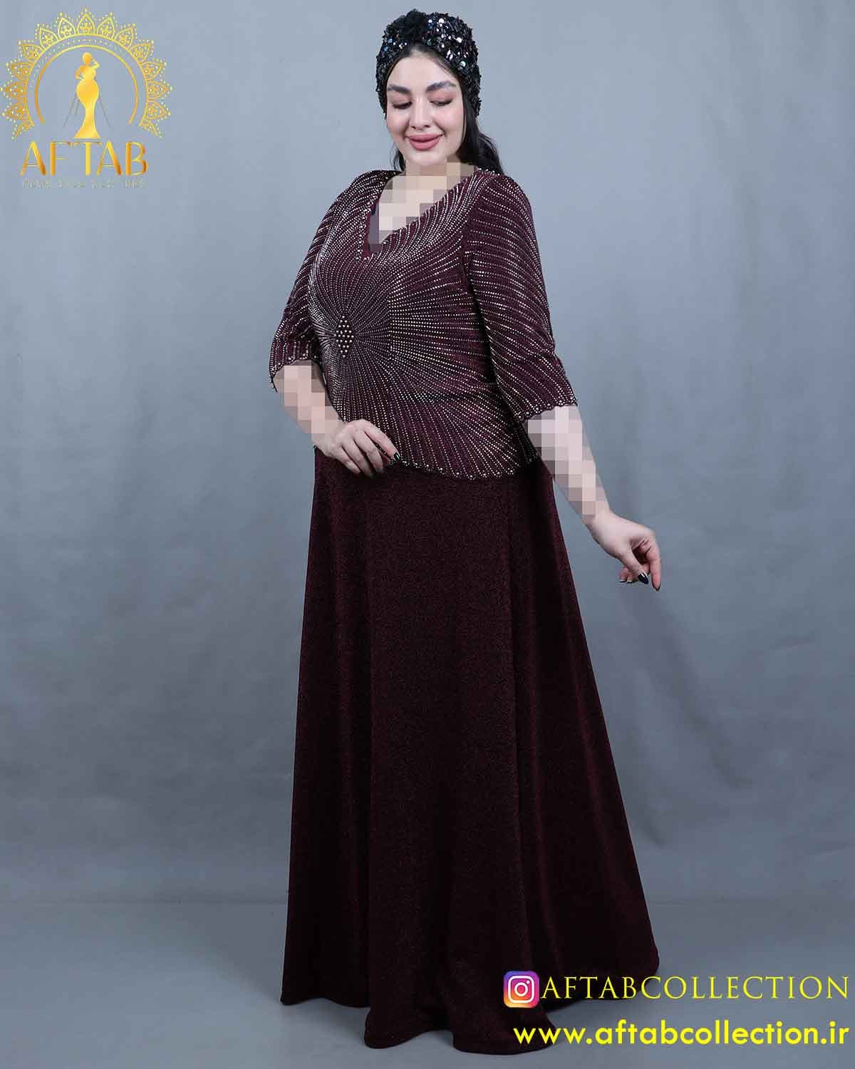 پیراهن مجلسی لمه دو تیکه سایزبزرگ 6034 — تصویر ۴