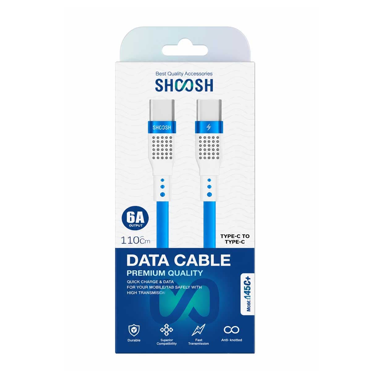 کابل فست شارژ تایپ سی شوش SHOOSH SH-145 5A 110CM