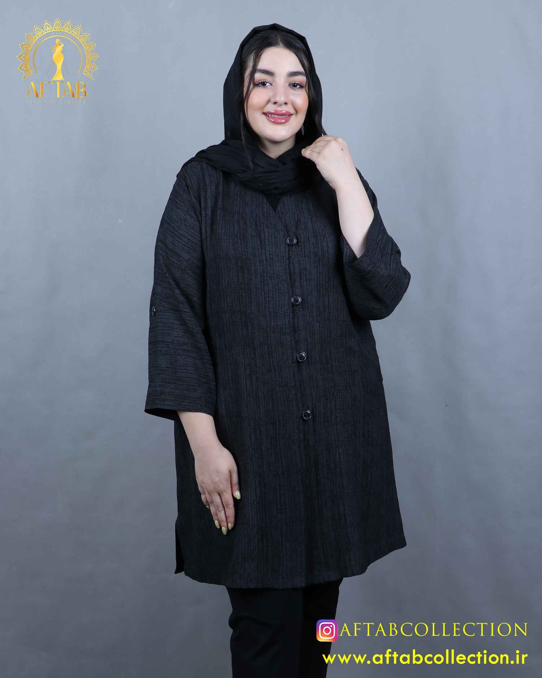 مانتو لوئیس شنل 4 دکمه سایزبزرگ 5901 — تصویر ۳